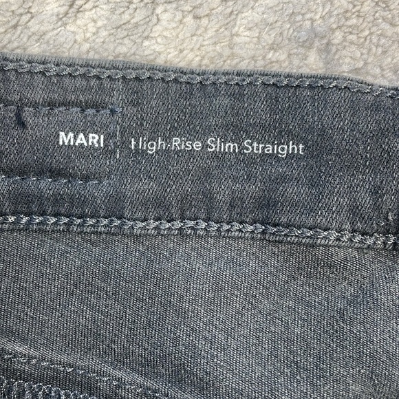 New AG Adriano Goldschmied Mari High Rise Slim Straight Jeans Faded Black Sz 24 - Picture 9 of 13